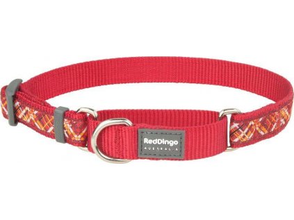 Obojek Red Dingo polostahovací pro psa 26-40cm/15mm Flanno Red