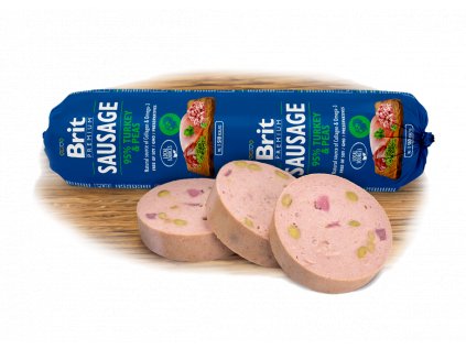 Brit Sausage Turkey & Peas 800g New