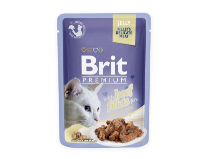 Brit Premium Cat D Fillets in Jelly with Beef 85g