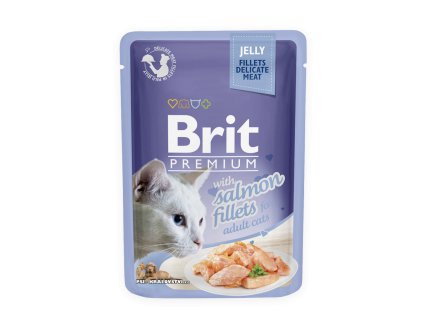 Brit Premium Cat D Fillets in Jelly with Salmon 85g