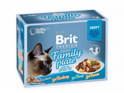 Brit Premium Cat D Fillets in Gravy Family Plate 1020g