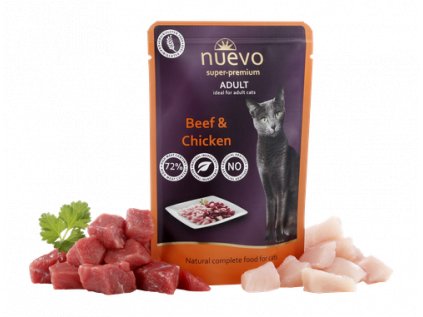 Nuevo kočka kapsa adult kuře a hovězí 85g