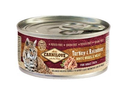 Carnilove White konz Mus Meat Turkey&Reindeer Cats 100g
