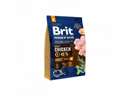 brit premium dog by nature adult M 3kg