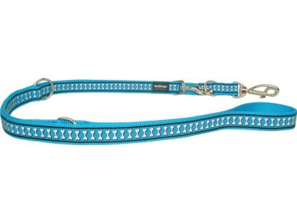 Vodítko RED DINGO reflexní BONES malé přepínací 2m/1,2cm tyrkysová