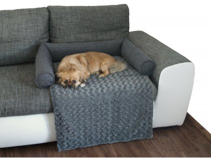 Pelech na gauč / sedačku 80 x 55 cm pro psa tmavě šedá