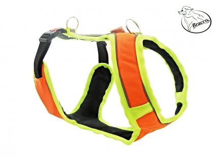 Postroj Bracco pro psa ACTIVE Neon oranžový - XL/delší