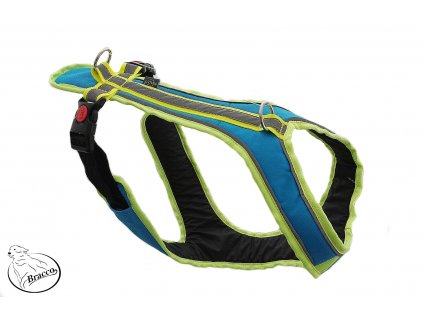 Postroj Bracco pro psa ACTIVE Neon modrý - XL/delší