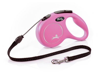 Vodítko FLEXI Classic NEW M 5m/20kg Lanko růžová