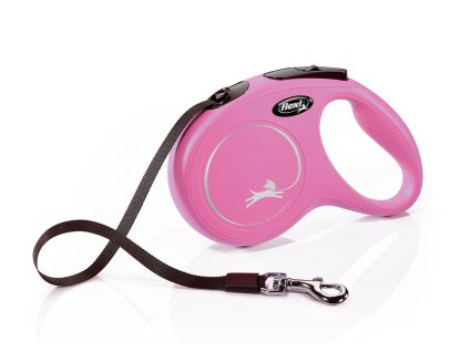 Vodítko FLEXI Classic NEW M 5m/25kg Pásek růžová