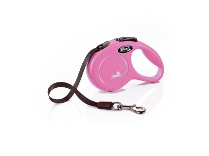 Vodítko FLEXI Classic NEW S 5m/15kg Pásek růžová