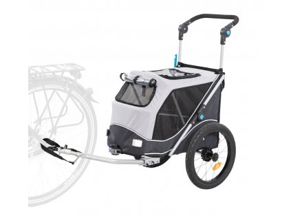 Vozík za kolo pro psa rychloskládací S 58x93x74/114 cm šedý max. 15kg