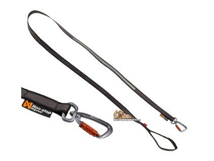Vodítko Touring Bungee Non-stop Dogwear s amortizérem 2m/2,3cm Šedé
