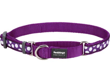 Obojek Red Dingo polostahovací pro psa 26-40cm/15mm White spots on Purple
