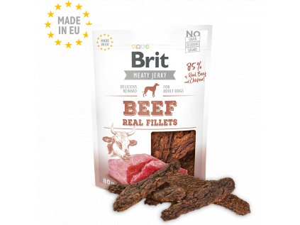 Brit Jerky Beef Fillets 80g