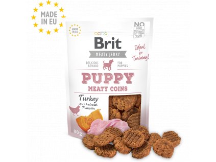 Brit Jerky Puppy Turkey Meaty Coins 80g