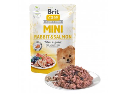 Brit Care Dog Mini Rabbit&Salmon fillets in gravy kapsička 85g