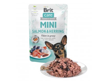 Brit Care Dog Mini Salmon&Herring steril fillets kapsička 85g
