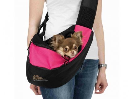 Taška přes rameno SLING na psa, 50x25x18cm Růžová do 5kg
