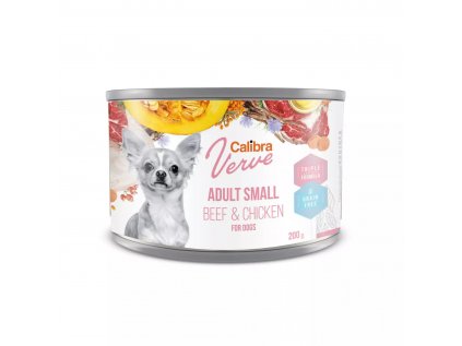 Calibra Dog Verve konzerva GF Adult Small Beef&Chick 200g