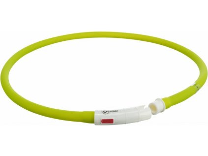 Obojek svítící Flash USB pro psa silikon XS-XL 70 cm / 1 mm - zelená