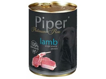 PIPER PLATINUM PURE čisté jehněčí, konzerva pro psy, 400 g