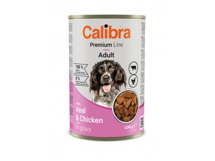 Calibra Dog konzerva Veal & turkey in gravy 1240g