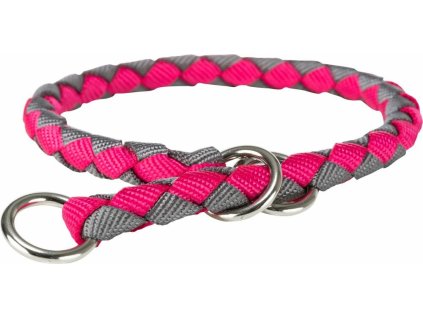 Obojek CAVO DOUBLE kulatý polostahovák 30-36cm/12mm PINK/GREY
