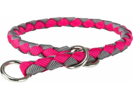 Obojek CAVO DOUBLE kulatý polostahovák 52-60cm/18mm PINK/GREY