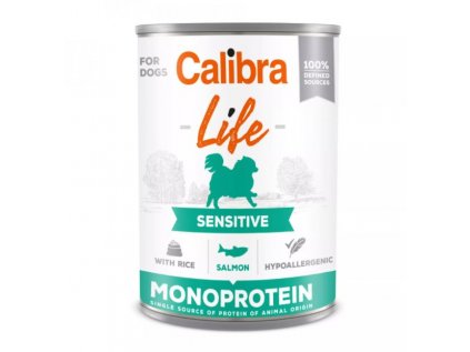Calibra Dog Life konzerva Monoprotein Sensitive Salmon with rice 400g