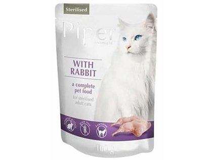 PIPER CAT kapsička pro sterilizované kočky s králíkem 100g