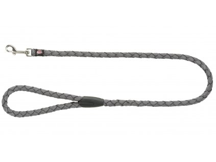 Vodítko pro psa kulaté do ruky DOUBLE nylon S-M 1m/12 mm GREY