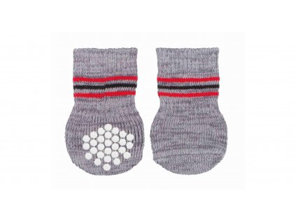 Protiskluzové šedé ponožky pro psa 2 ks XS-S (Čivava)