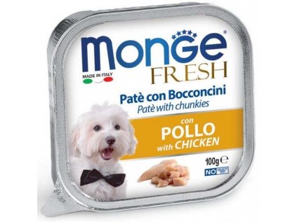 MONGE FRESH - paštika s kousky s kuřecím 100 g pro psy