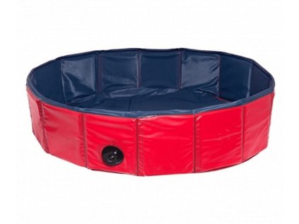 Bazén skládací nylon pro psa 120x30cm modro/červený