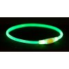 Svítící blikací obojek Flash light ring USB S-M 40 cm/ 8 mm Zelený