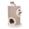 Škrábací věž pro kočky s pelíšky a hračkou 33/50 cm