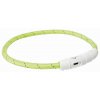 Svítící obojek USB kulatý na krk psa L-XL 65 cm zelená