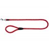 Vodítko pro psa kulaté do ruky DOUBLE nylon S-M 1m/12 mm RED