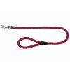 Vodítko pro psa kulaté do ruky DOUBLE nylon S-M 1m/12 mm FUCHSIA/GRAPHITE