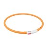 Obojek svítící Flash USB pro psa silikon XS-XL 70 cm / 1 mm - oranžová