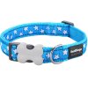obojek red dingo Stars White on Turquoise