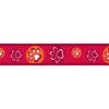 Obojek Red Dingo 30-47cm/20mm Paw Impressions Red