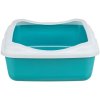 CLASSIC toaleta pro kočky, s okrajem 37x15x47 cm Tyrkysová