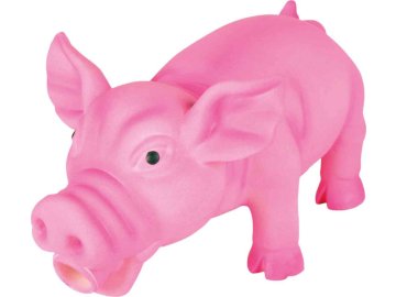 Hračka pes Prase domácí pískací latex 17cm TR