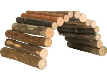 Dřevěný most z kulatých dřívek 22x10 cm pro myši a křečky