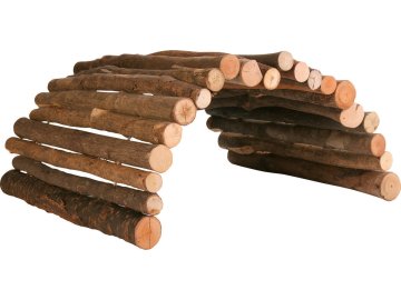 Dřevěný most z kulatých dřívek 51x30 cm pro morče a králíka