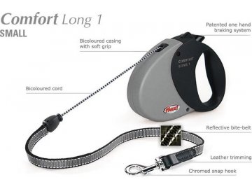 Flexi COMFORT LONG 1 Small max. do 12 kg, 8 m šňůra - žlutá - Z