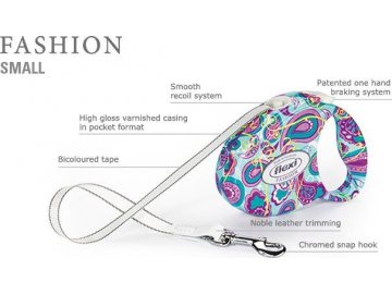 Flexi FASHION LADIES Small max. do 12 kg, 3 m pásek - kašmír