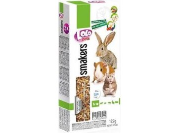 LOLO SMAKERS 3v1 klasy MIX příchutí pro hlodavce 135 g